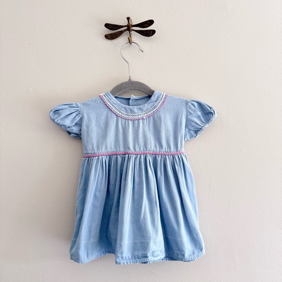 Vintage Other - Vintage Blue Baby Summer Dress 12m